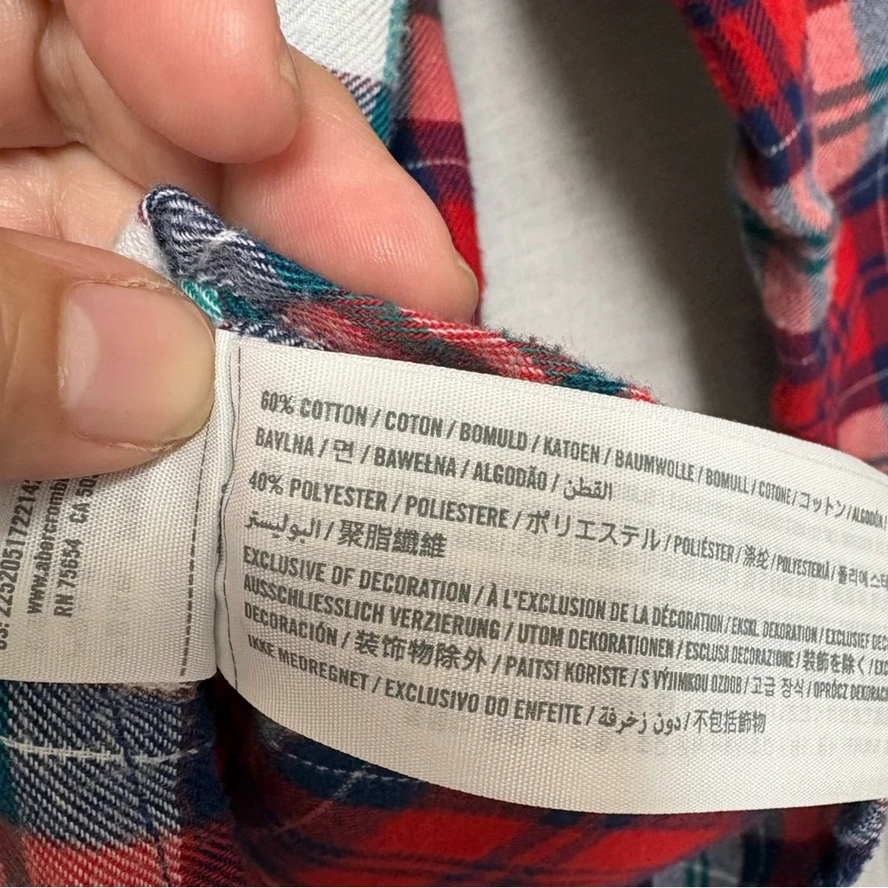 /Abercrombie Kids Red Plaid Button-Down Long Sleeve Shirt Sz 13/14